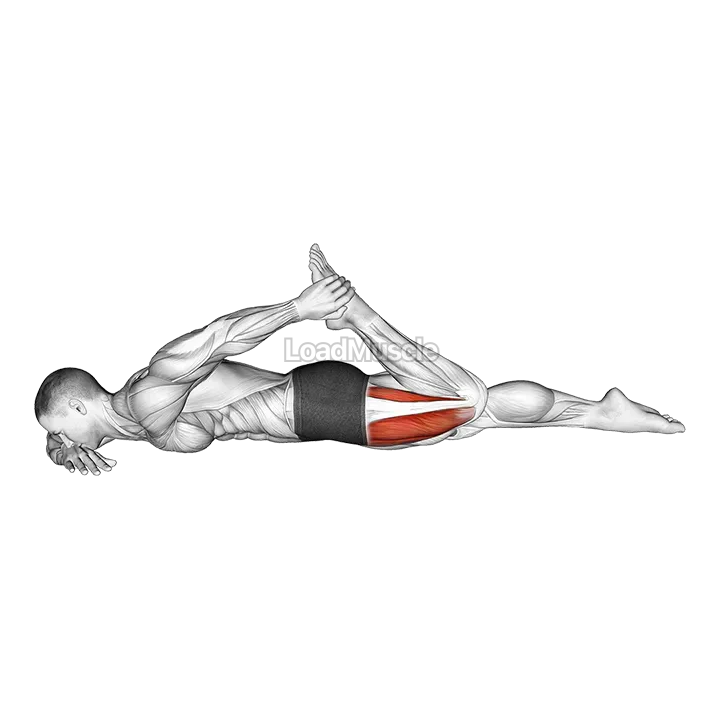 Quadriceps lying stretch demonstration