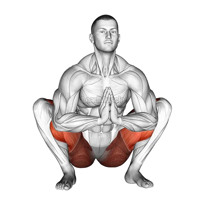 Prayer Squat Yoga Pose demonstration
