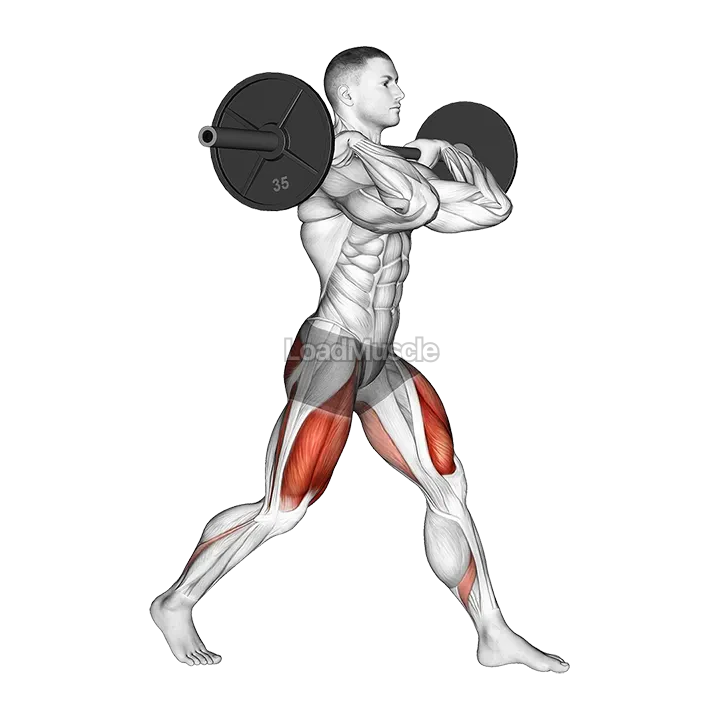 Barbell Front Rack Split Squat demonstration