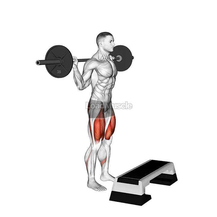 Barbell Knee Raise Step-up demonstration