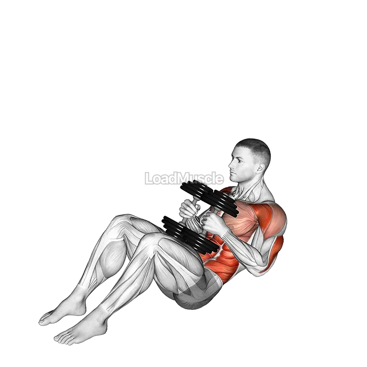 Dumbbell Russian Twist Close Grip Shoulder Press Sit-up demonstration