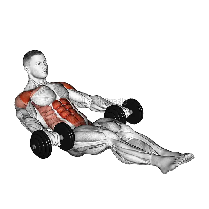 Dumbbell Seated Tuck Crunch on Floor demonstration