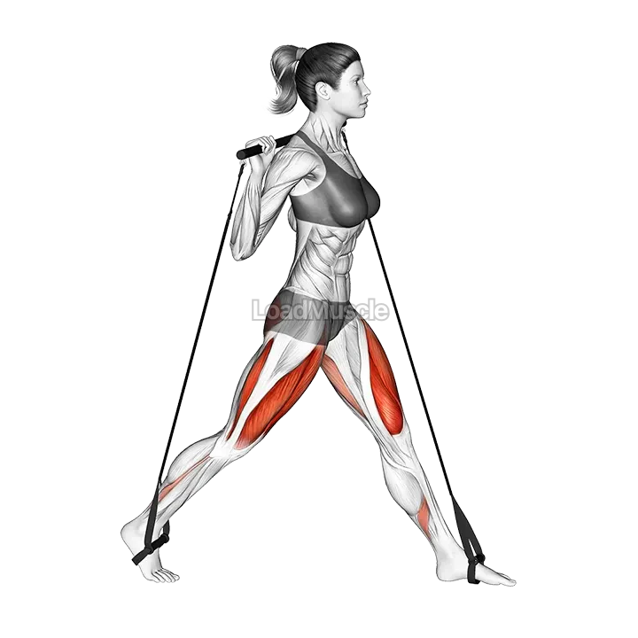 Bar Band Split Squat demonstration