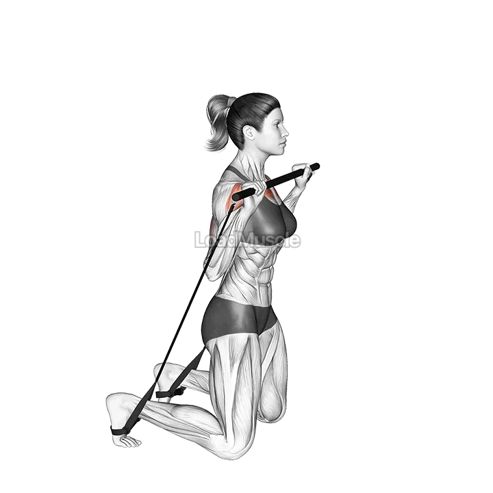Bar Band Kneeling Incline Press demonstration