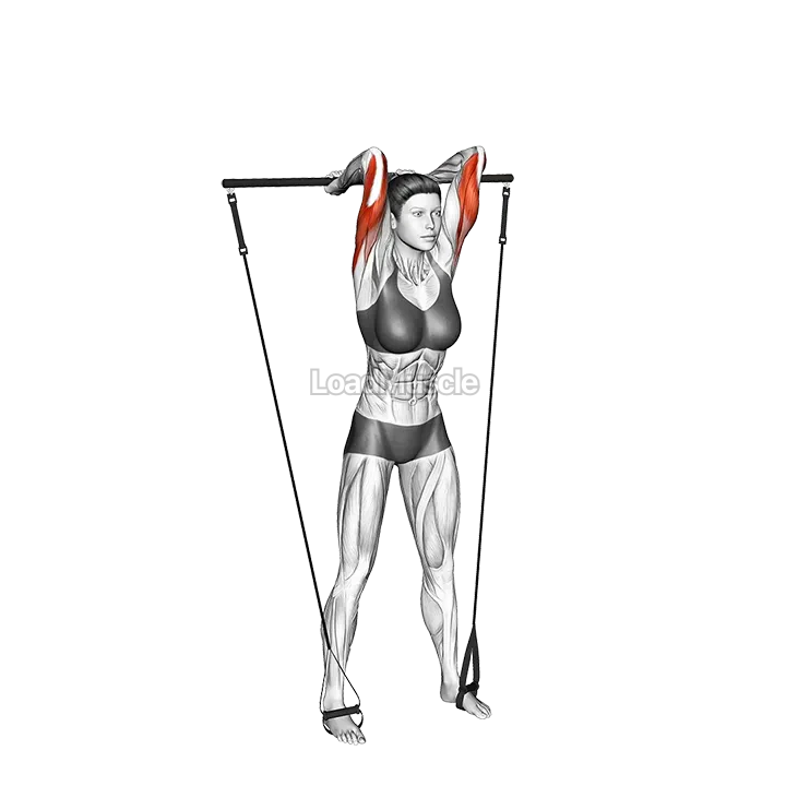 Bar Band Overhead Triceps Extension demonstration