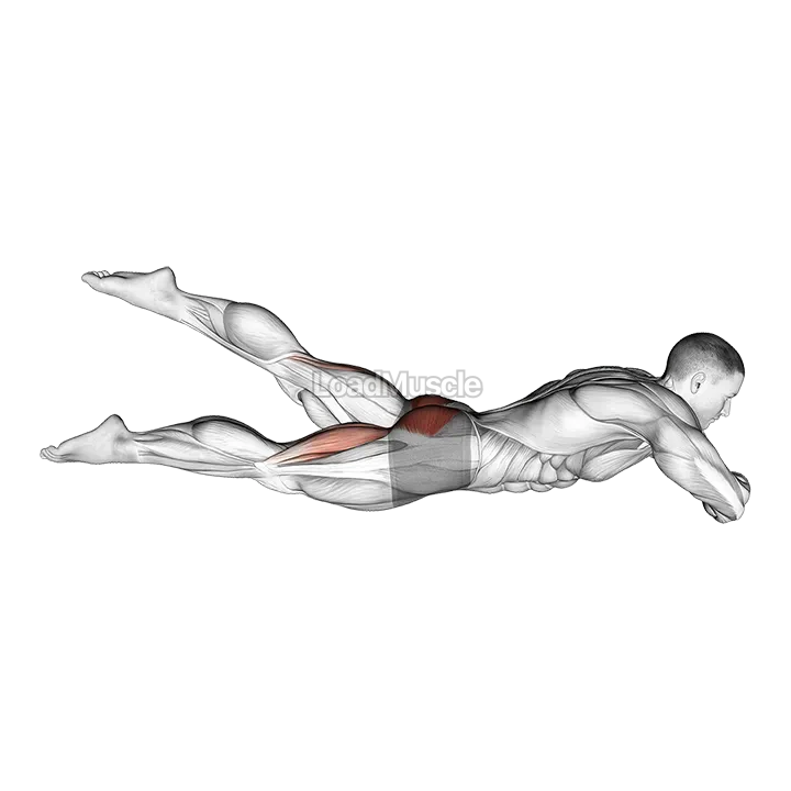 Reverse Flutter Kick on Floor (hand under head) demonstration