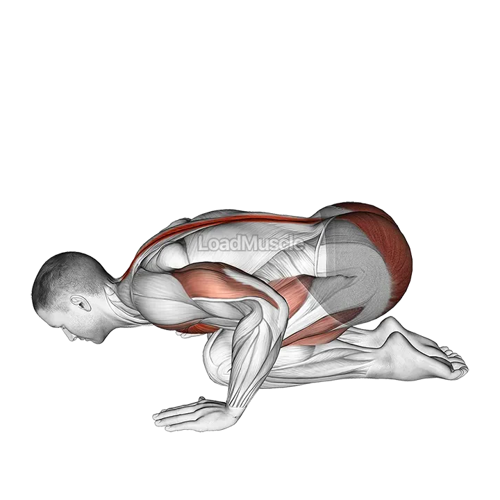 Push-up in Child Pose demonstration