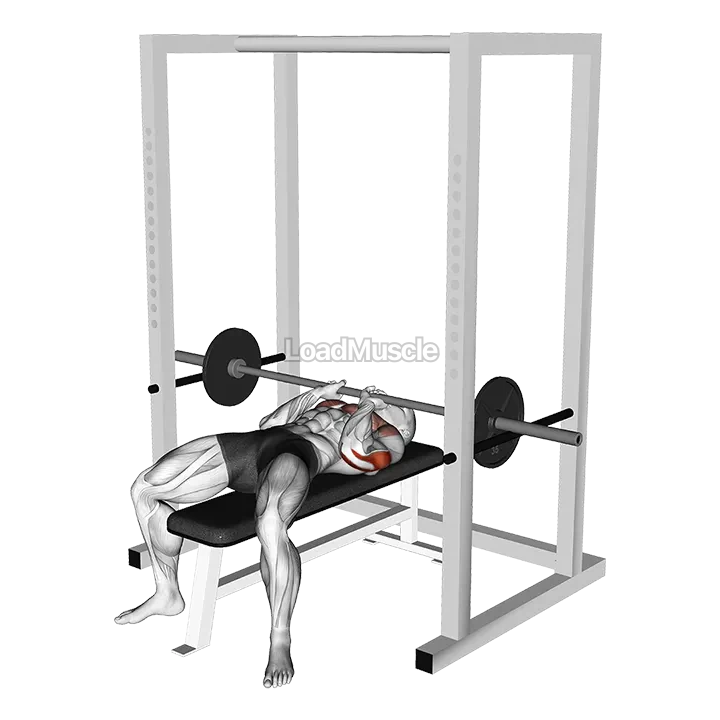 Barbell Pin Close Grip Bench Press demonstration