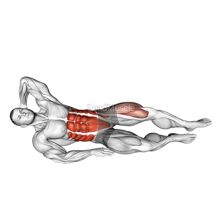 Knee Tuck Oblique Crunch demonstration