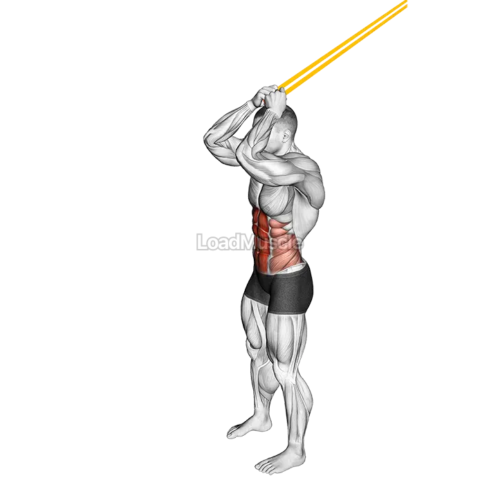 Resistance Band Standing Ab Crunch demonstration