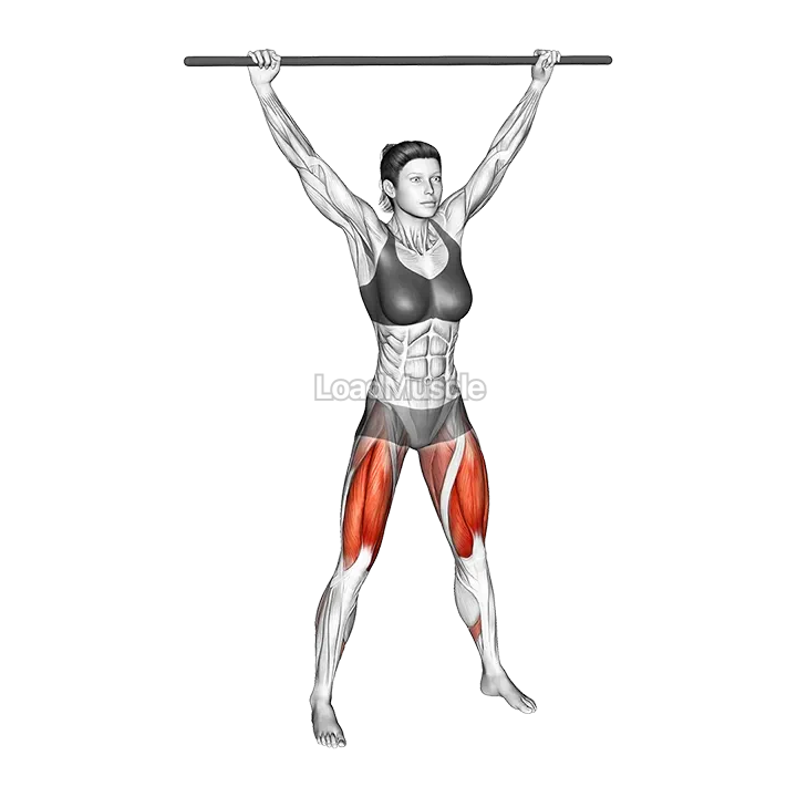Stick Overhead Full Sumo Squat Stretch demonstration
