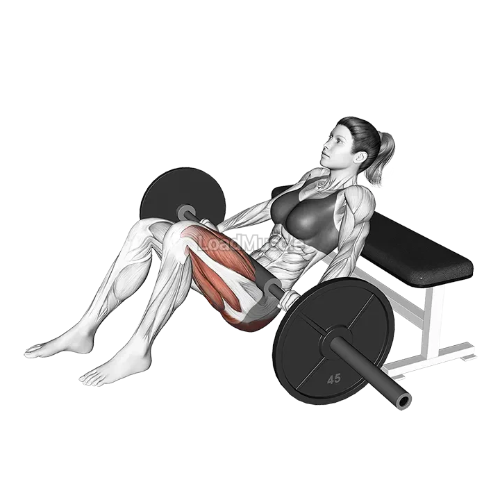 Barbell Staggered Stance Hip Thrust demonstration