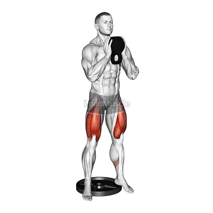 Kettlebell Elevated Goblet Squat demonstration