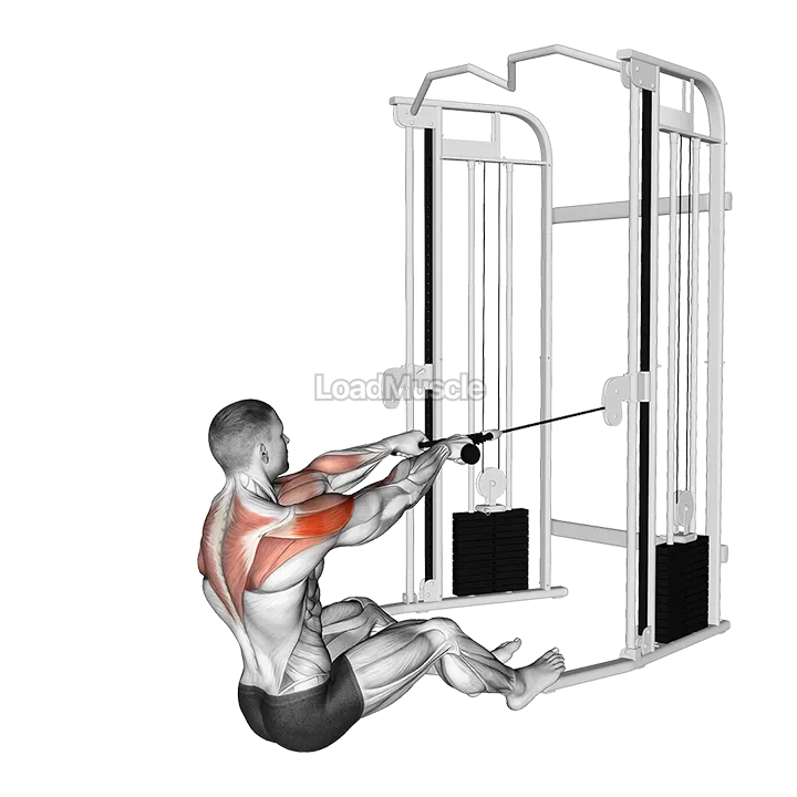 Cable Seated Face Pull (with rope) demonstration