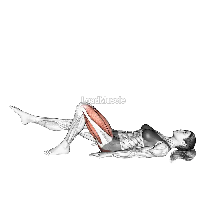 Single Straight Leg Glute Bridge Hold (left) demonstration