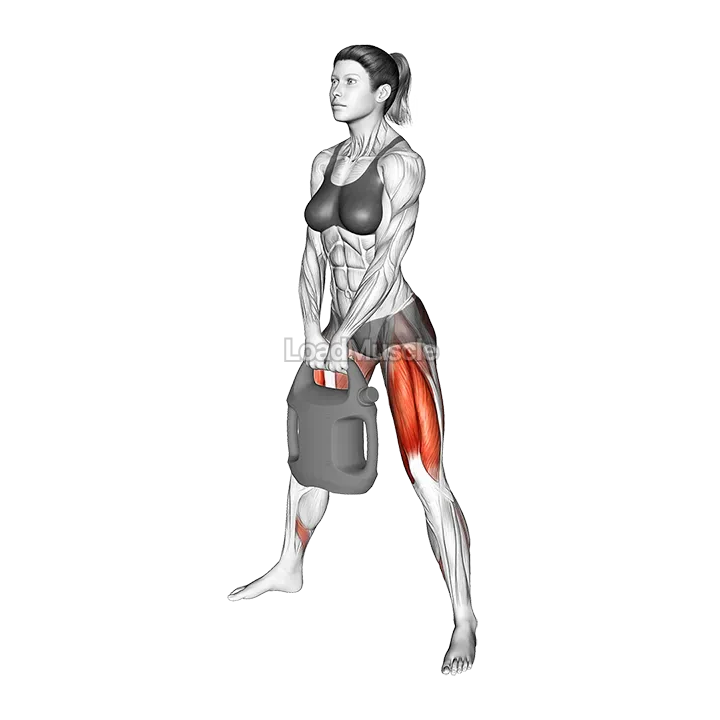 Bottle Weighted Sumo Squat demonstration