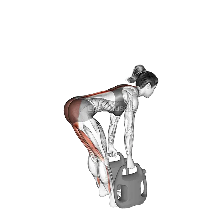 Bottle Weighted Straight Legs Deadlift demonstration