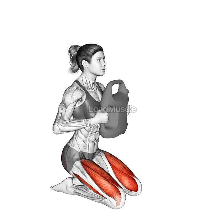 Bottle Weighted Kneeling Squat demonstration