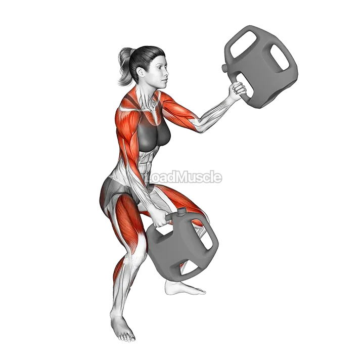 Bottle Weighted Squatting Alternate Waves demonstration