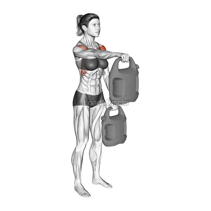 Bottle Weighted Alternate Front Raise demonstration