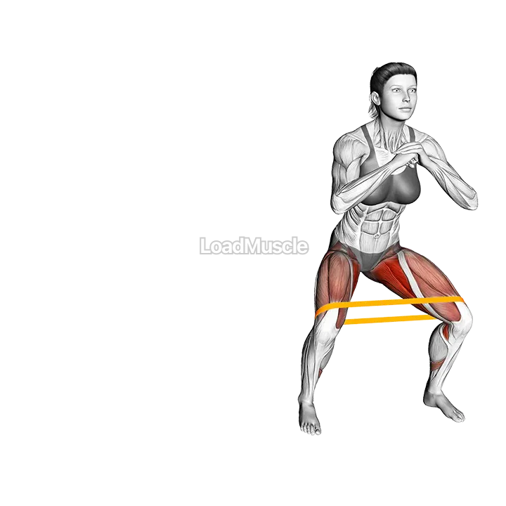 Resistance Band Side Walk Squat demonstration