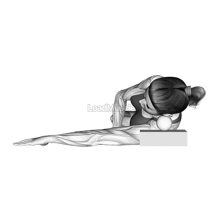 Roll Ball Side Lying Scalene Muscles Activation (side POV) demonstration