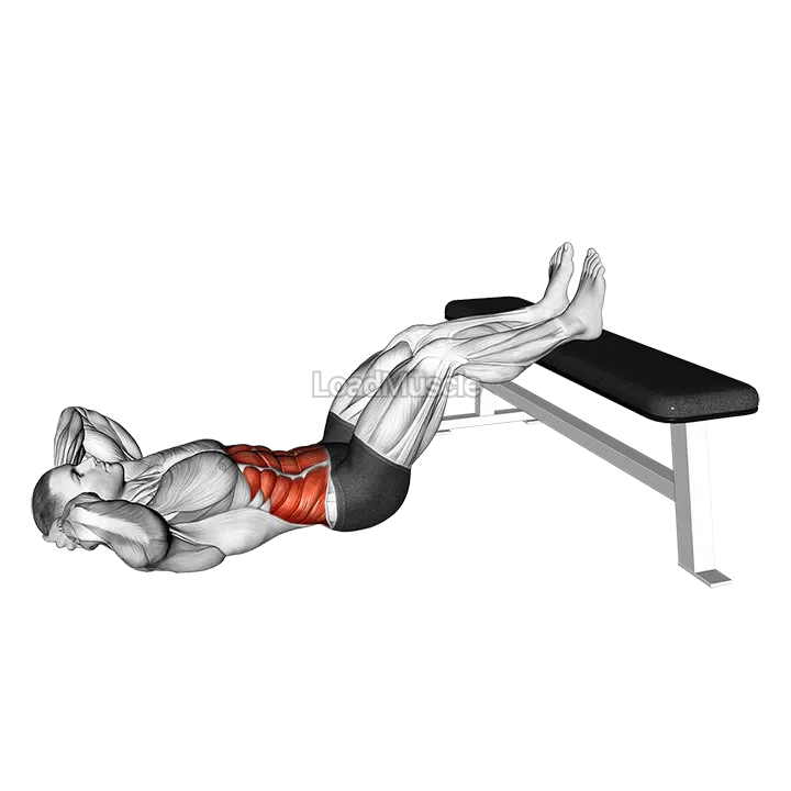 Overhead Sit-up with Legs on Bench demonstration