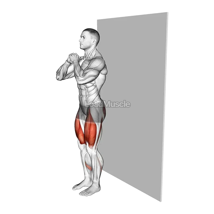 Wall sit (narrow stance) demonstration