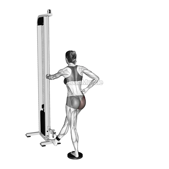 Cable Straight Leg Diagonal Kickback demonstration