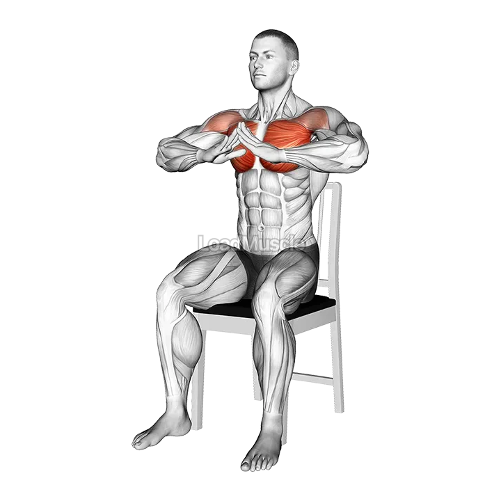 Sitting Prayer Chest Squeeze on a Chair demonstration