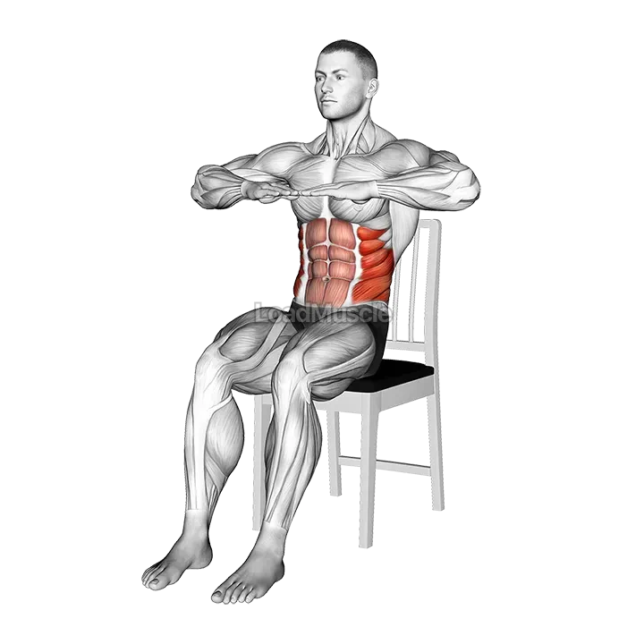 Sitting Russian Twist on a Chair demonstration