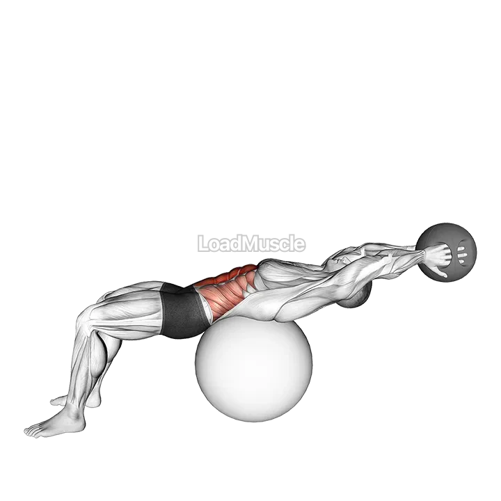 Medicine Ball Crunch on Stability Ball demonstration