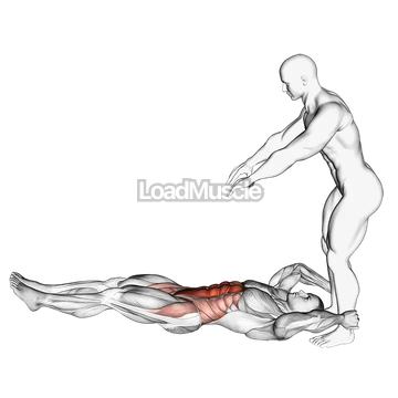 Assisted Lying Leg Raise With Throw Down