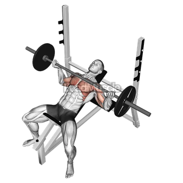 Barbell Incline Wide Reverse grip Bench Press