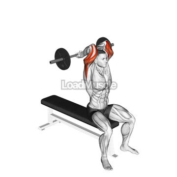 Barbell Seated Close grip Behind Neck Triceps Extension