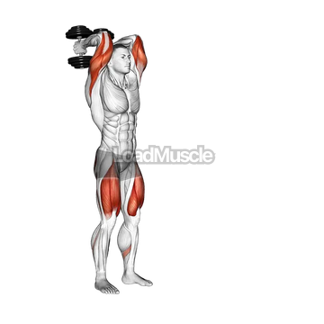 Dumbbell Forward Lunge Triceps Extension