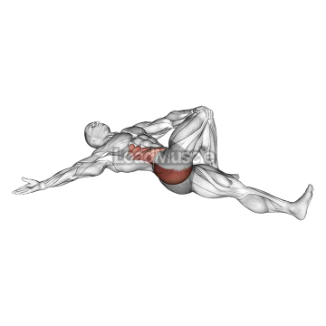 Lying Cross Over Knee Pull Down Stretch