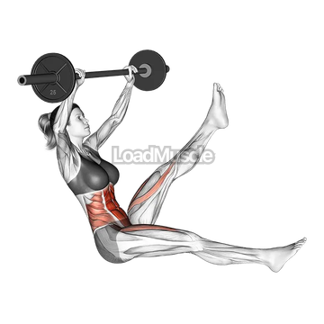 Barbell Sitted Alternate Leg Raise