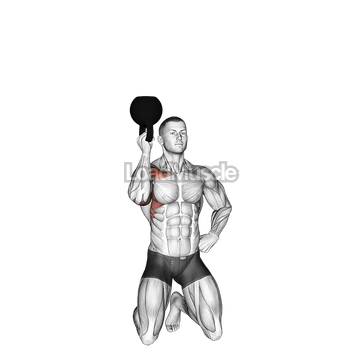 Kettlebell Kneeling One Arm Bottoms Up Press
