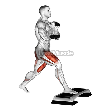 Dumbbell Goblet Split Squat Front Foot Elevanted