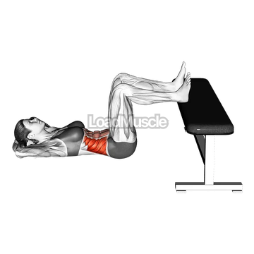 Floor Twisting Crunch Feet on Bench