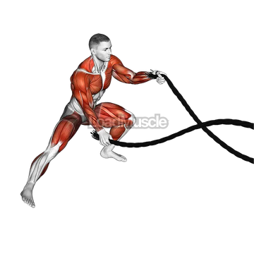 Battling Ropes Alternate Arms Side Lunge