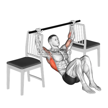 Pull up with Bent Knee between Chairs