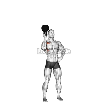 Kettlebell Standing Bottoms Up One Arm Shoulder Press