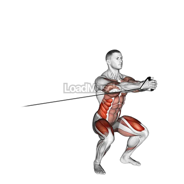 Band Squat with Horizontal Pallof Hold