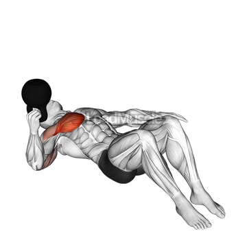 Kettlebell Lying on Floor Single Arm Bottoms-up Chest Press