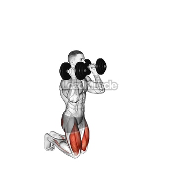 Dumbbell Kneeling Hold to Stand Clean grip