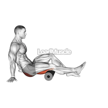 Roll Hamstrings and Glute Sitting on Floor