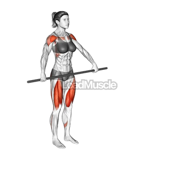 Stick Lunge with Overhead Raise Stretch