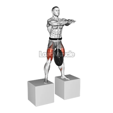 Weighted Full Squat from Deficit